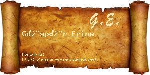 Gáspár Erina névjegykártya